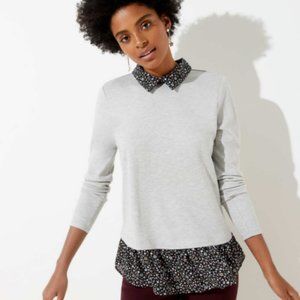 Vine Collared Mixed Media Top